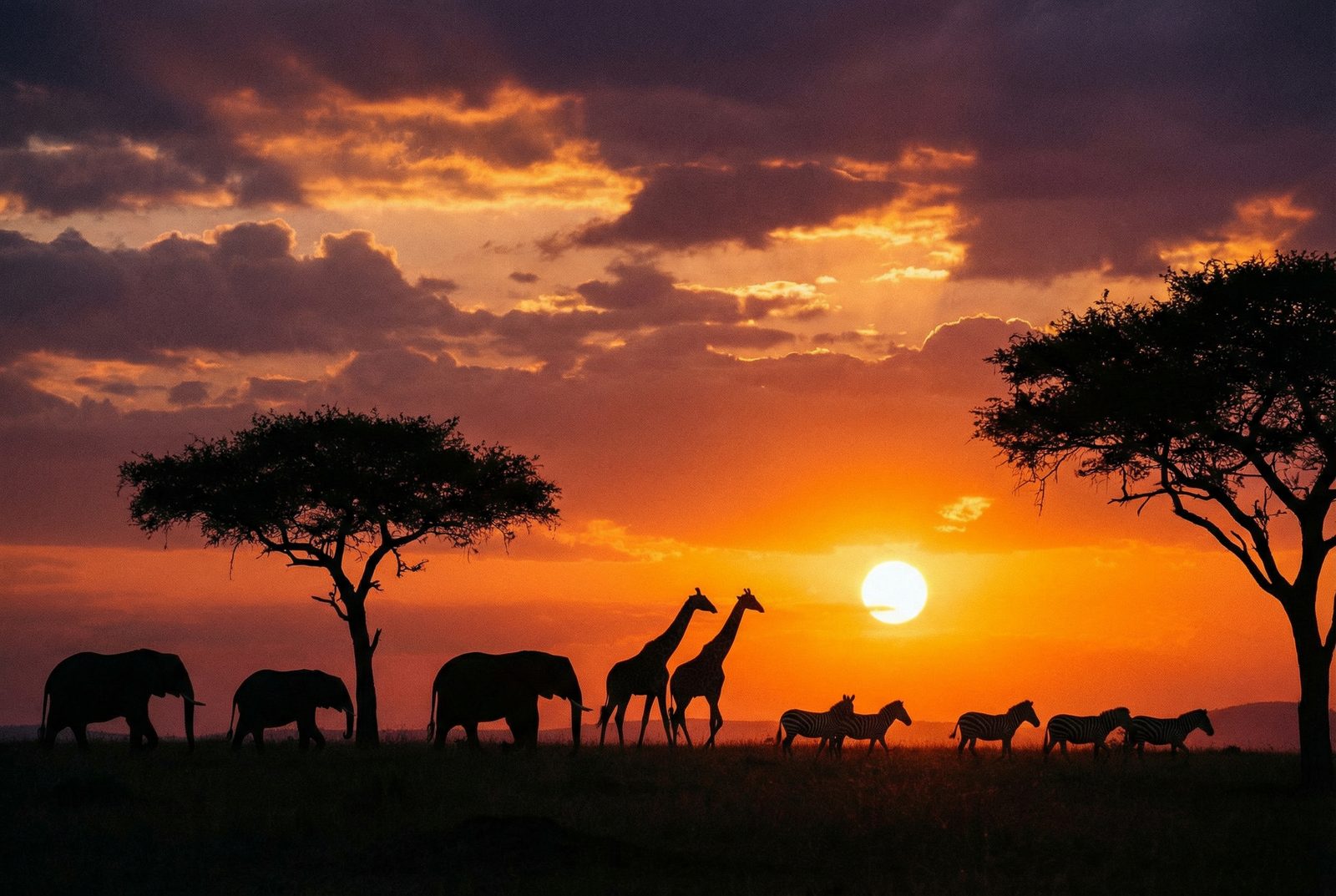 抖音风非洲草原日落视频